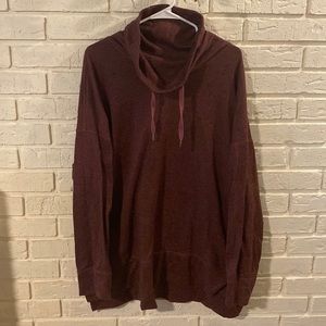 Sweater Knit Mock-Neck Tunic Sweatshirt